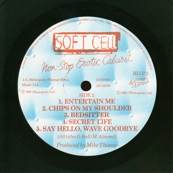 original label back, Soft Cell - Non-Stop Erotic Cabaret + 19